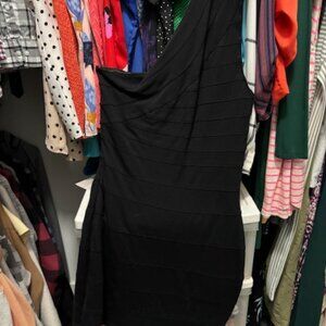 One shoulder body con dress